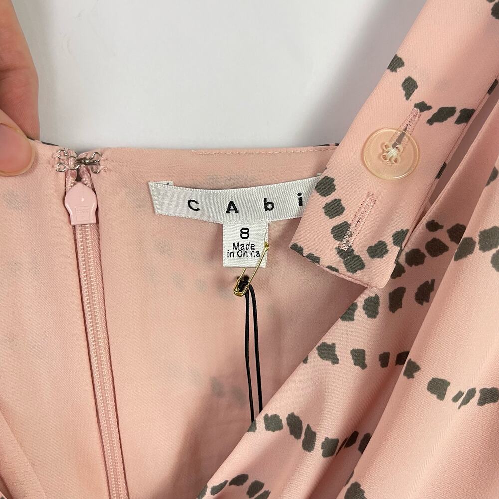 Cabi #273 Sophia Cami NWT Blush Pink & Gray Print Wrap Bust Peplum Tank Blouse - Picture 7 of 11